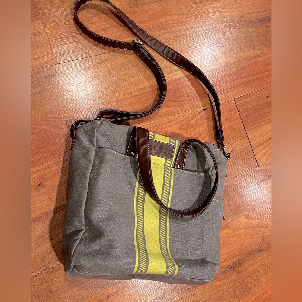 Maika Commuter Tote bag in Lime/ash